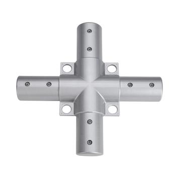 «Conector en cruz- plástico» para sistema de montaje de marco publicitario por inserción Aluminium