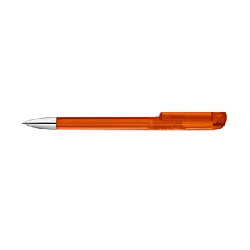 Bolígrafo con mecanismo de giro «UP», con carcasa transparente y punta cromada