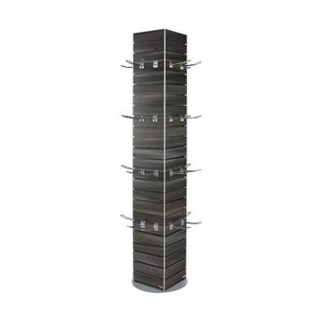 Torre giratoria de exposición FlexiSlot® «York Rotation» con panel de lamas
