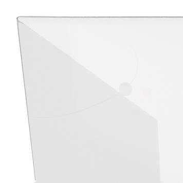 Portacartel en L de lámina rígida, formato DIN A4 o A5 y de uso vertical u horizontal