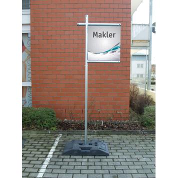 Sistema de montaje de marco publicitario por inserción «Makler», de acero