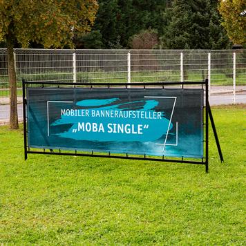 Expositor portátil en A para banners «Moba Single»