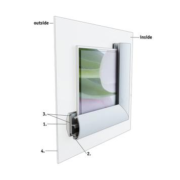 Sistema de marco para ventana «Feko», en plata