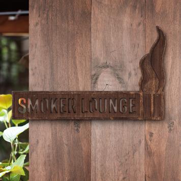 Placa de madera «Smoker Lounge», serie «Madera»