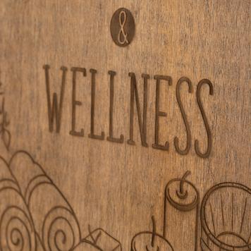 Placa de madera «Sauna & Wellness», serie «Madera»
