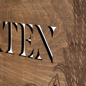 Placa de madera «Biergarten», serie «Madera»