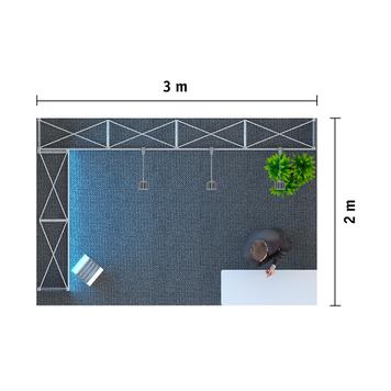 Set pop-up para feria «Stretch», 3000 × 2000 mm, estand de esquina