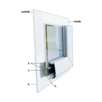 Sistema de marco para ventana «Feko», en plata